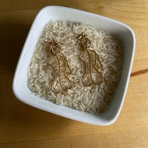 Brass woman silhouette earrings